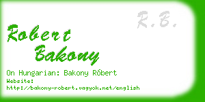 robert bakony business card